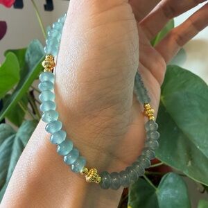 NEW Natural Grade A Guatemalan Jadeite Bracelet – Icy Glacier Blue